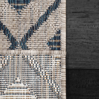 Melissa Modern Grey/Blue Geometric Medium Pile Rug