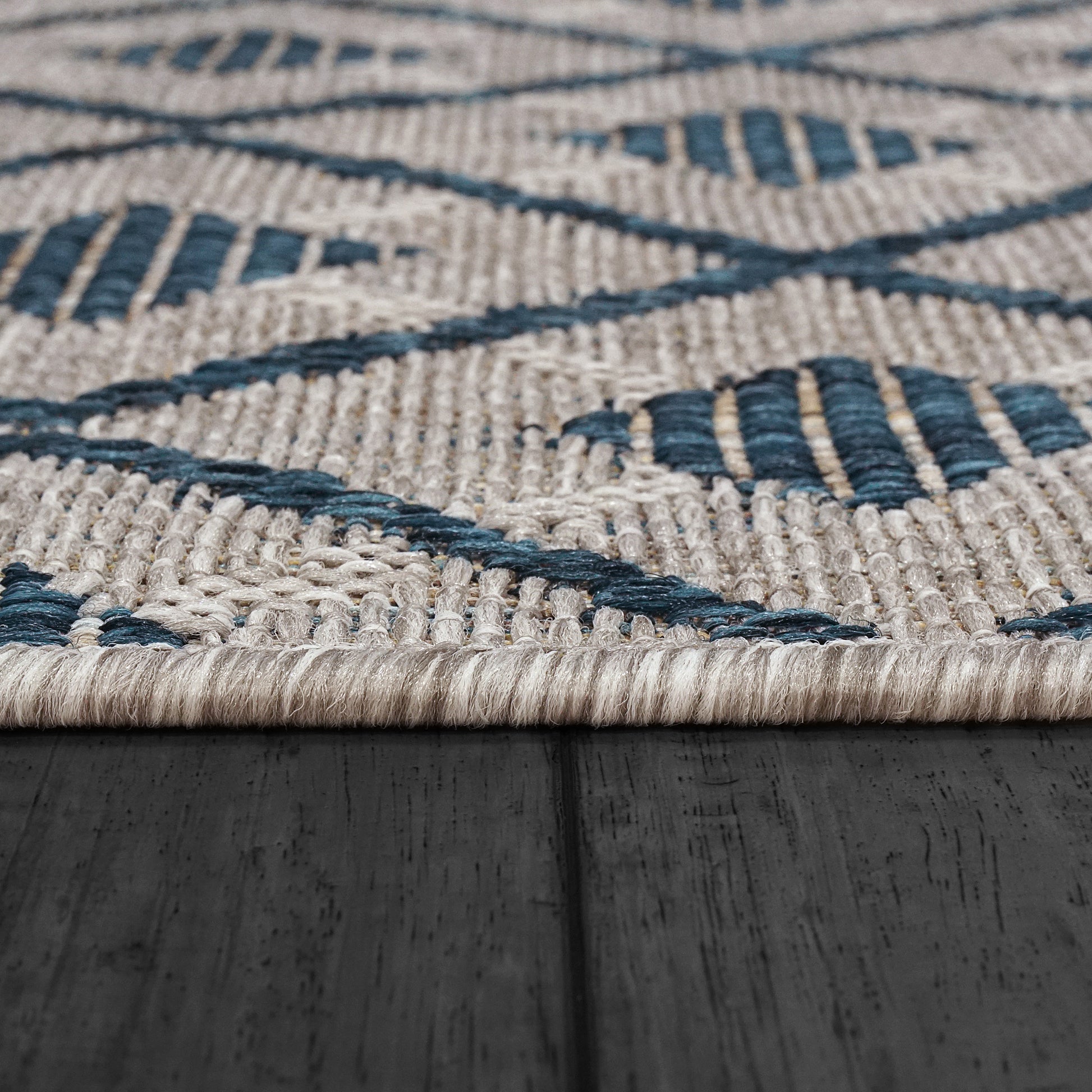 Melissa Modern Grey/Blue Geometric Medium Pile Rug