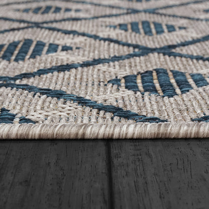 Melissa Modern Grey/Blue Geometric Medium Pile Rug