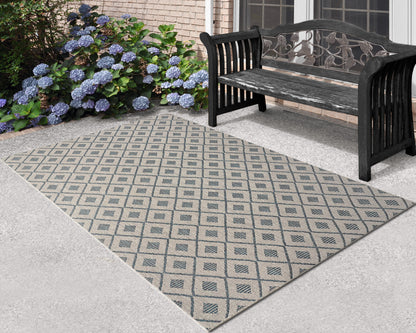 Melissa Modern Grey/Blue Geometric Medium Pile Rug