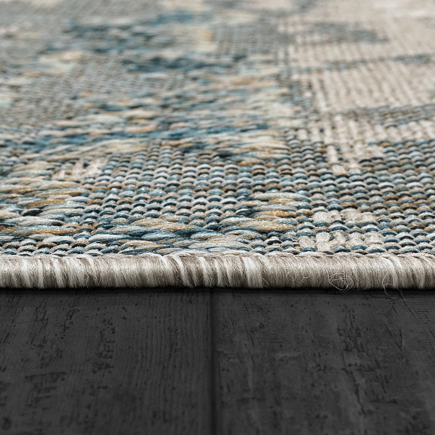 Melissa Modern Grey/Blue Abstract Medium Pile Rug