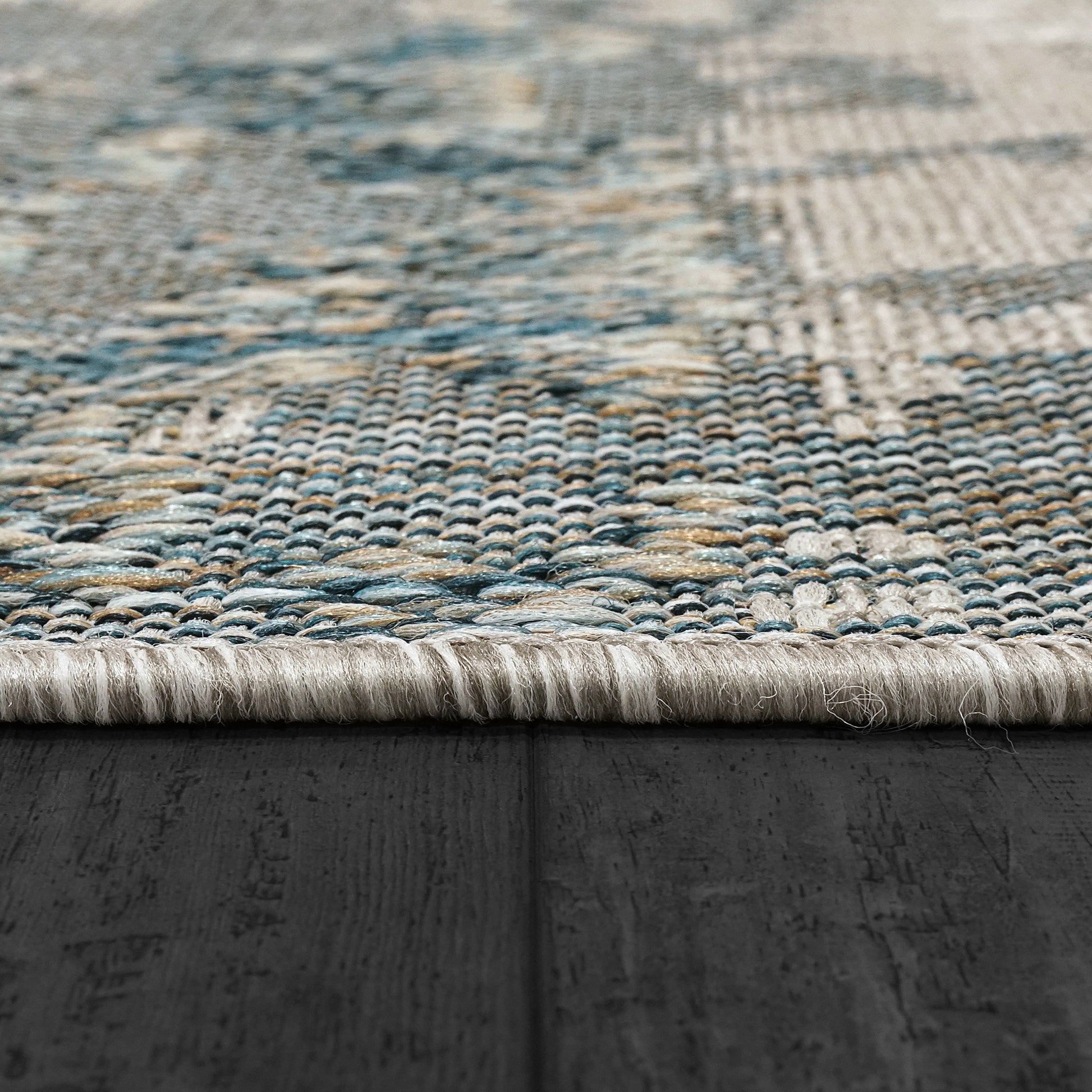 Melissa Modern Grey/Blue Abstract Medium Pile Rug