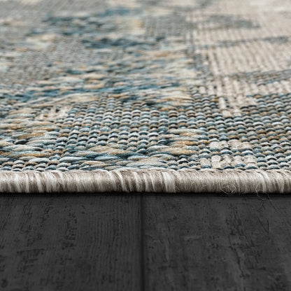 Melissa Modern Grey/Blue Abstract Medium Pile Rug