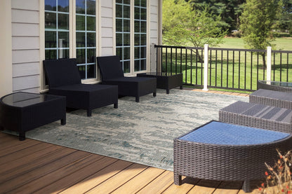 Melissa Modern Grey/Blue Abstract Medium Pile Rug