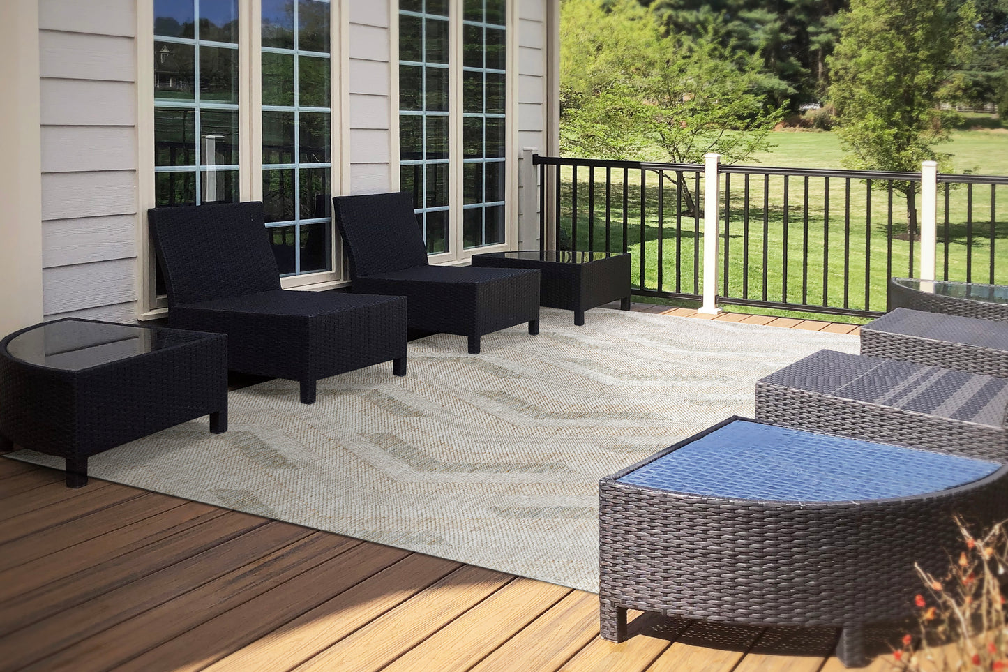 Melissa Modern Beige/Ivory/Grey Geometric Medium Pile Rug