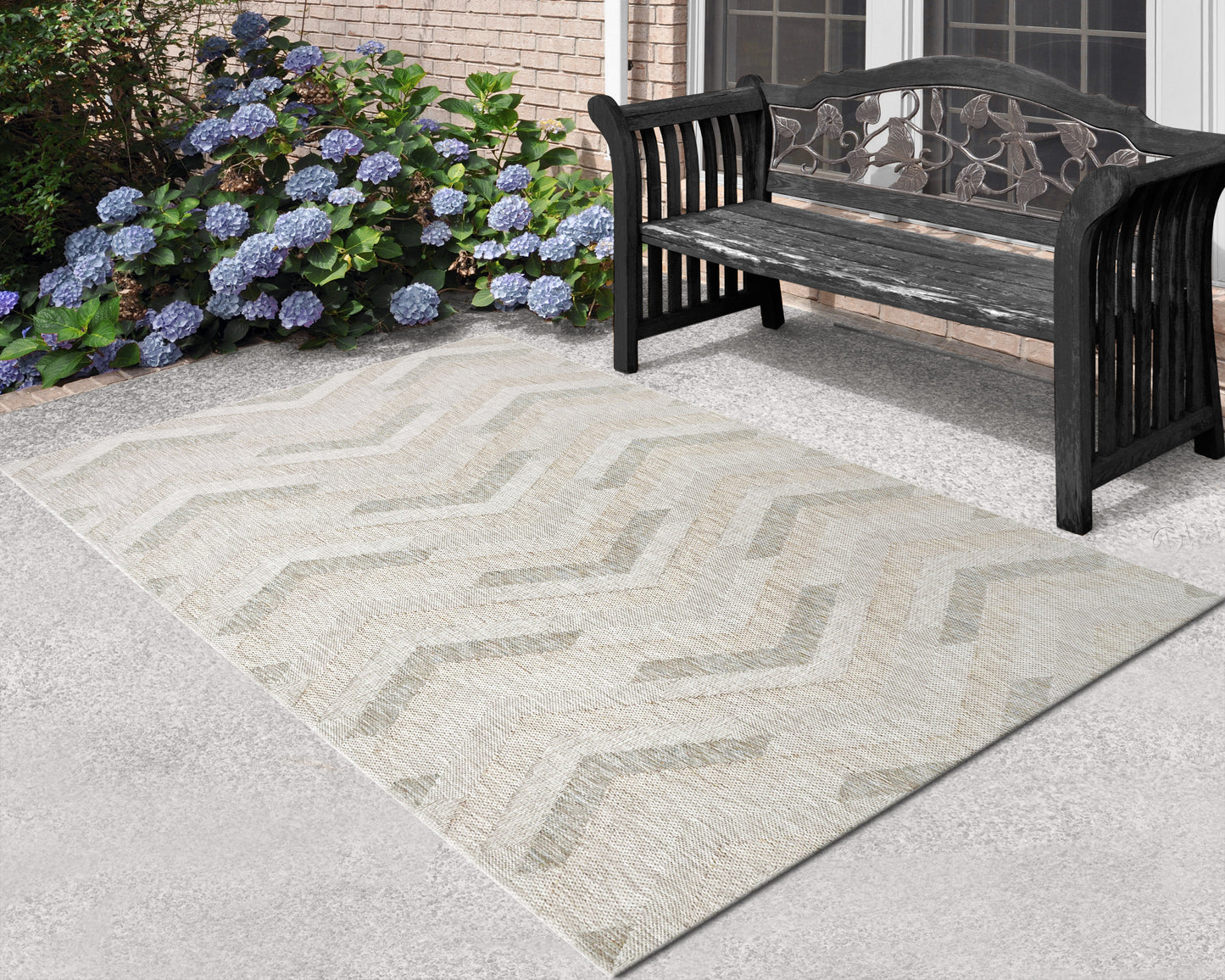 Melissa Modern Beige/Ivory/Grey Geometric Medium Pile Rug