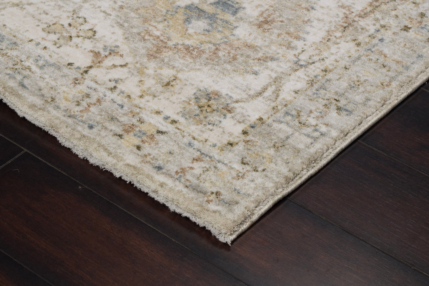 Milano Transitional Grey/Beige/Dark Grey Floral Medium Pile Rug