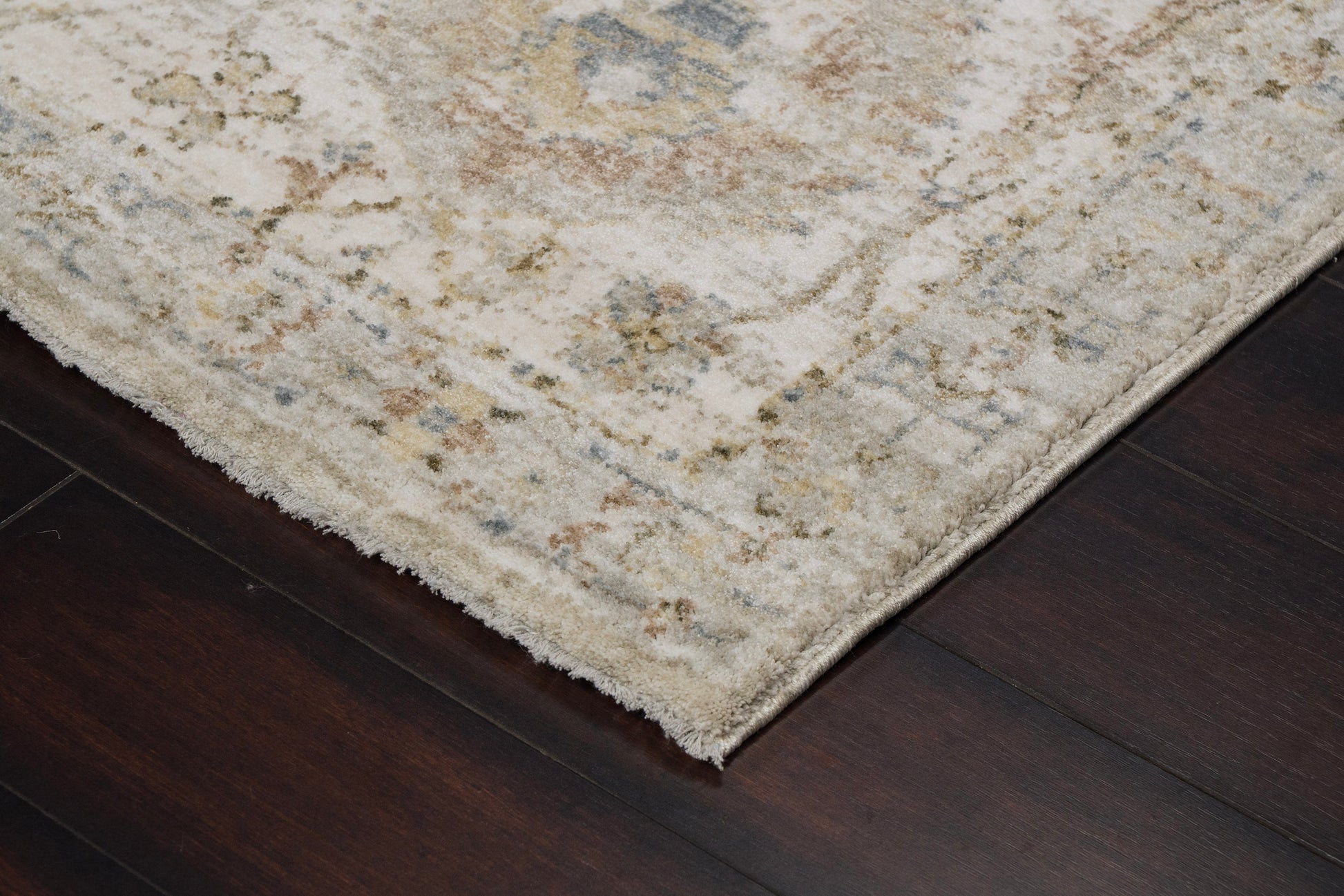 Milano Transitional Grey/Beige/Dark Grey Floral Medium Pile Rug