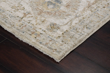 Milano Transitional Grey/Beige/Dark Grey Floral Medium Pile Rug