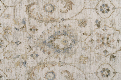 Milano Transitional Grey/Beige/Dark Grey Floral Medium Pile Rug