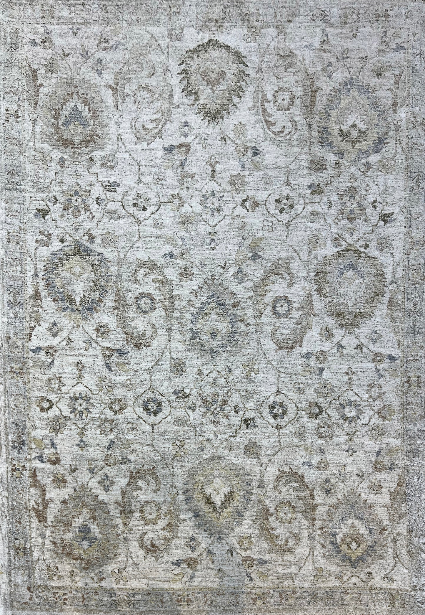 Milano Transitional Grey/Beige/Dark Grey Floral Medium Pile Rug