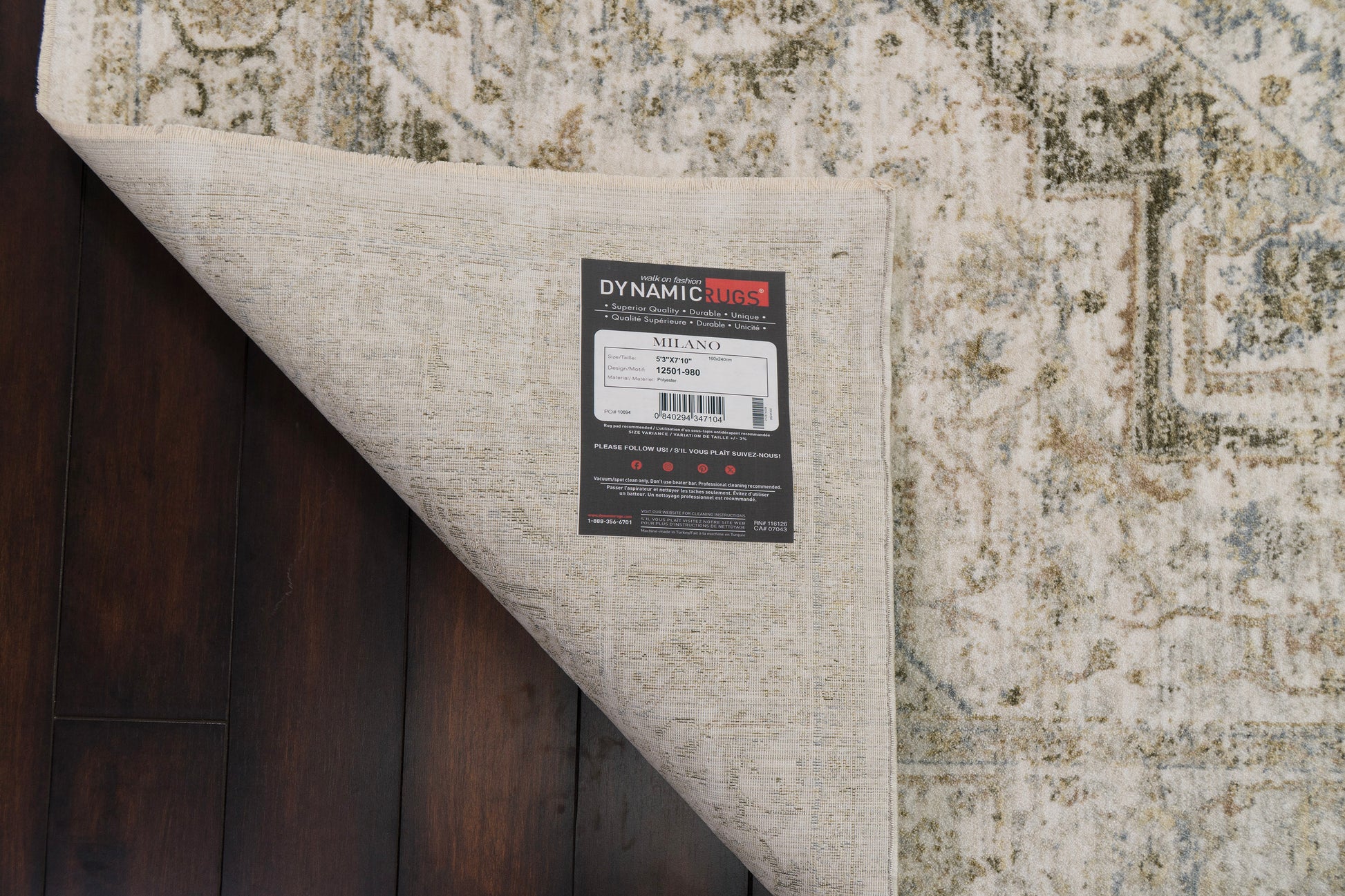 Milano Transitional Grey/Beige Medallion Medium Pile Rug