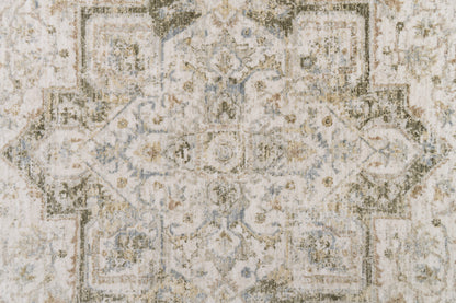 Milano Transitional Grey/Beige Medallion Medium Pile Rug