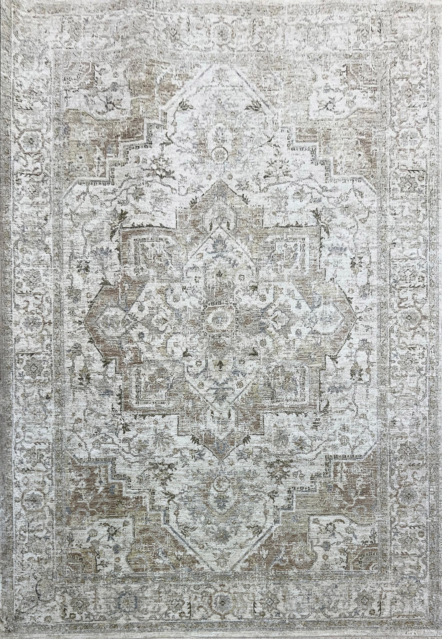 Milano Transitional Grey/Beige Medallion Medium Pile Rug