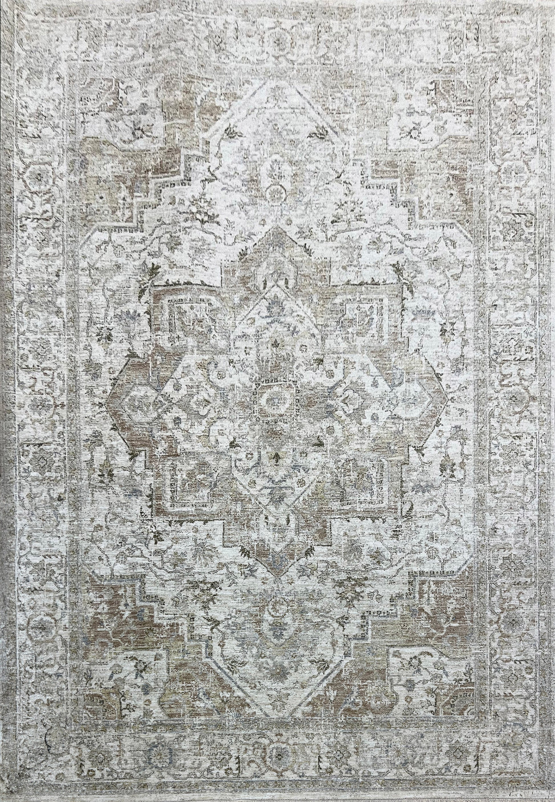 Milano Transitional Grey/Beige Medallion Medium Pile Rug