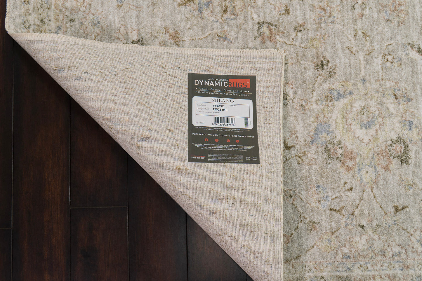 Milano Transitional Grey/Light Grey/Beige Floral Medium Pile Rug
