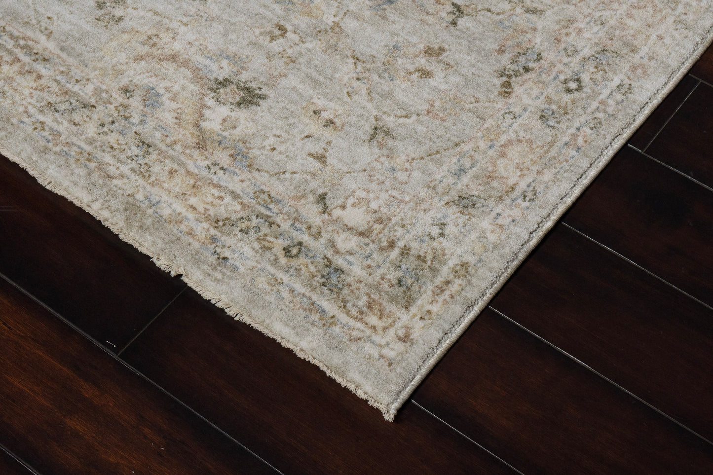 Milano Transitional Grey/Light Grey/Beige Floral Medium Pile Rug