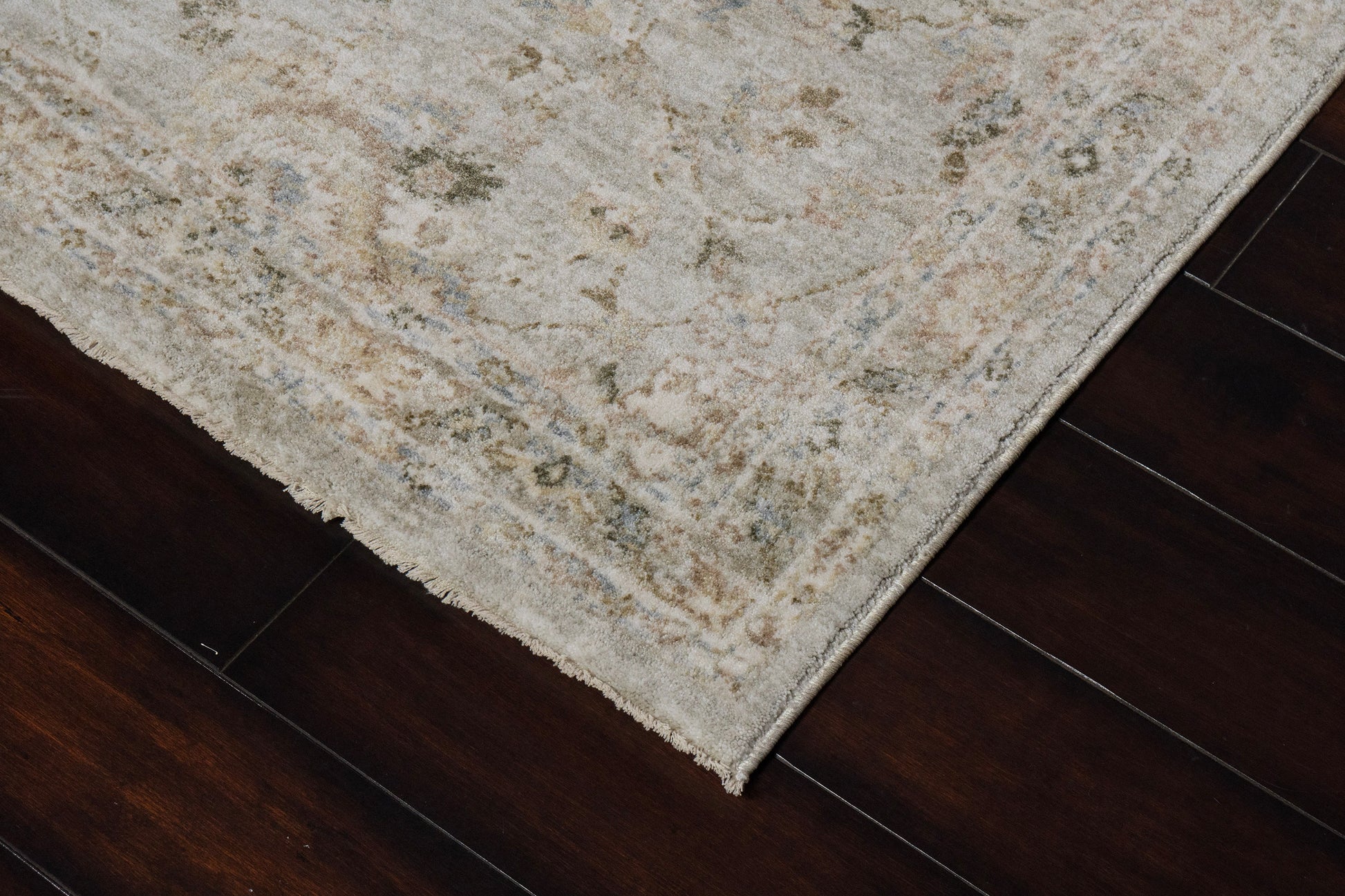 Milano Transitional Grey/Light Grey/Beige Floral Medium Pile Rug