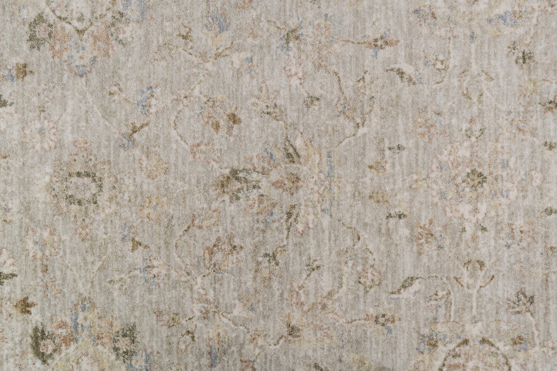Milano Transitional Grey/Light Grey/Beige Floral Medium Pile Rug