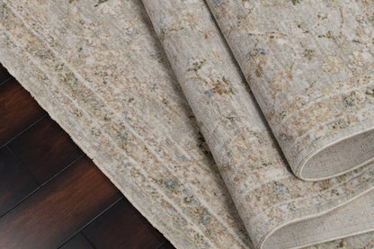 Milano Transitional Grey/Light Grey/Beige Floral Medium Pile Rug