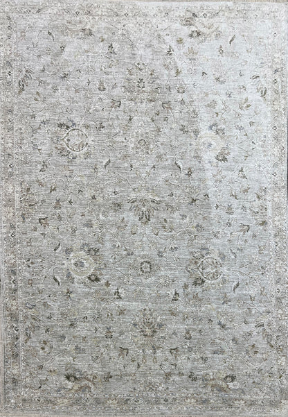 Milano Transitional Grey/Light Grey/Beige Floral Medium Pile Rug