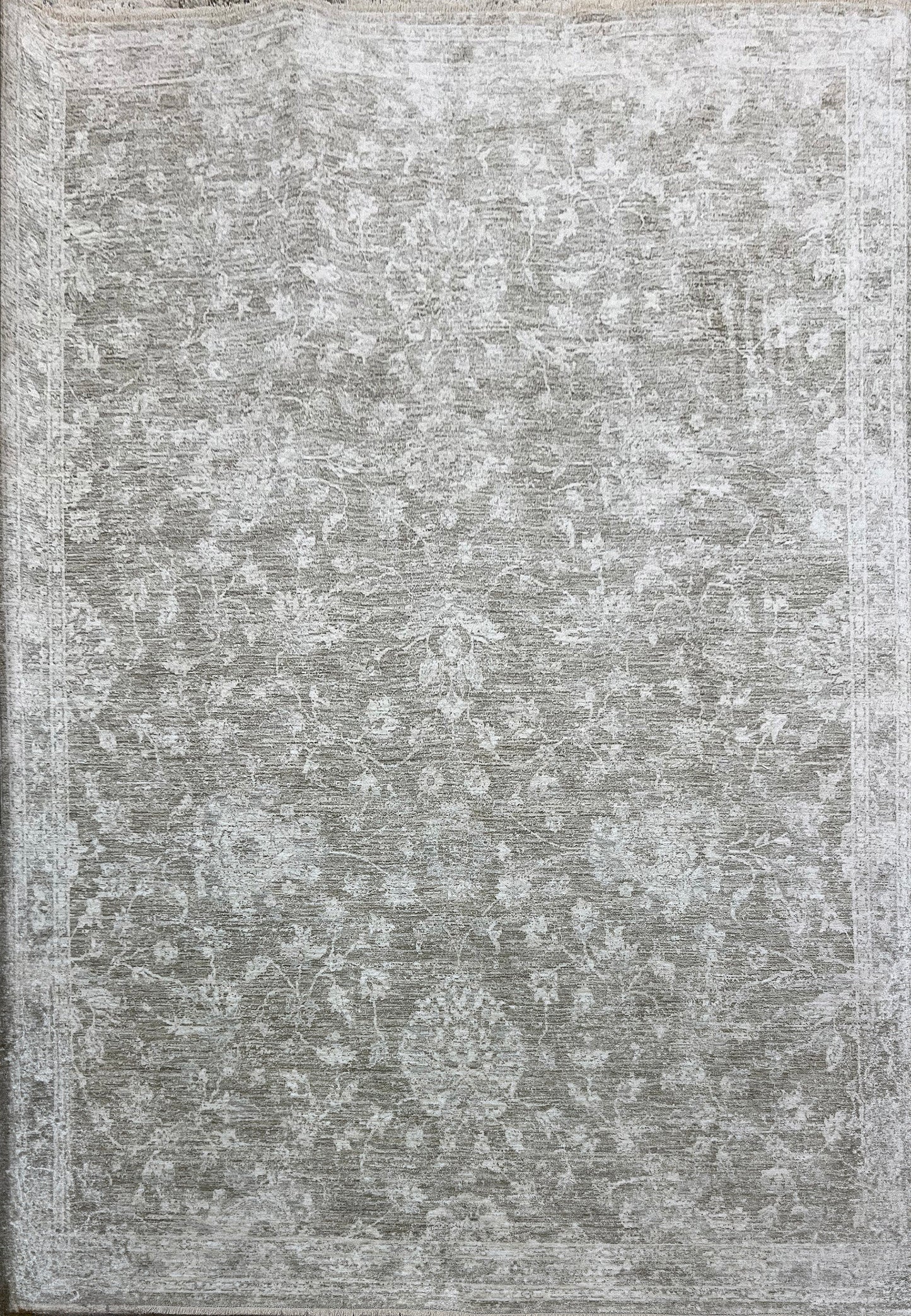 Milano Transitional Light Grey/Beige/Ivory Floral Medium Pile Rug