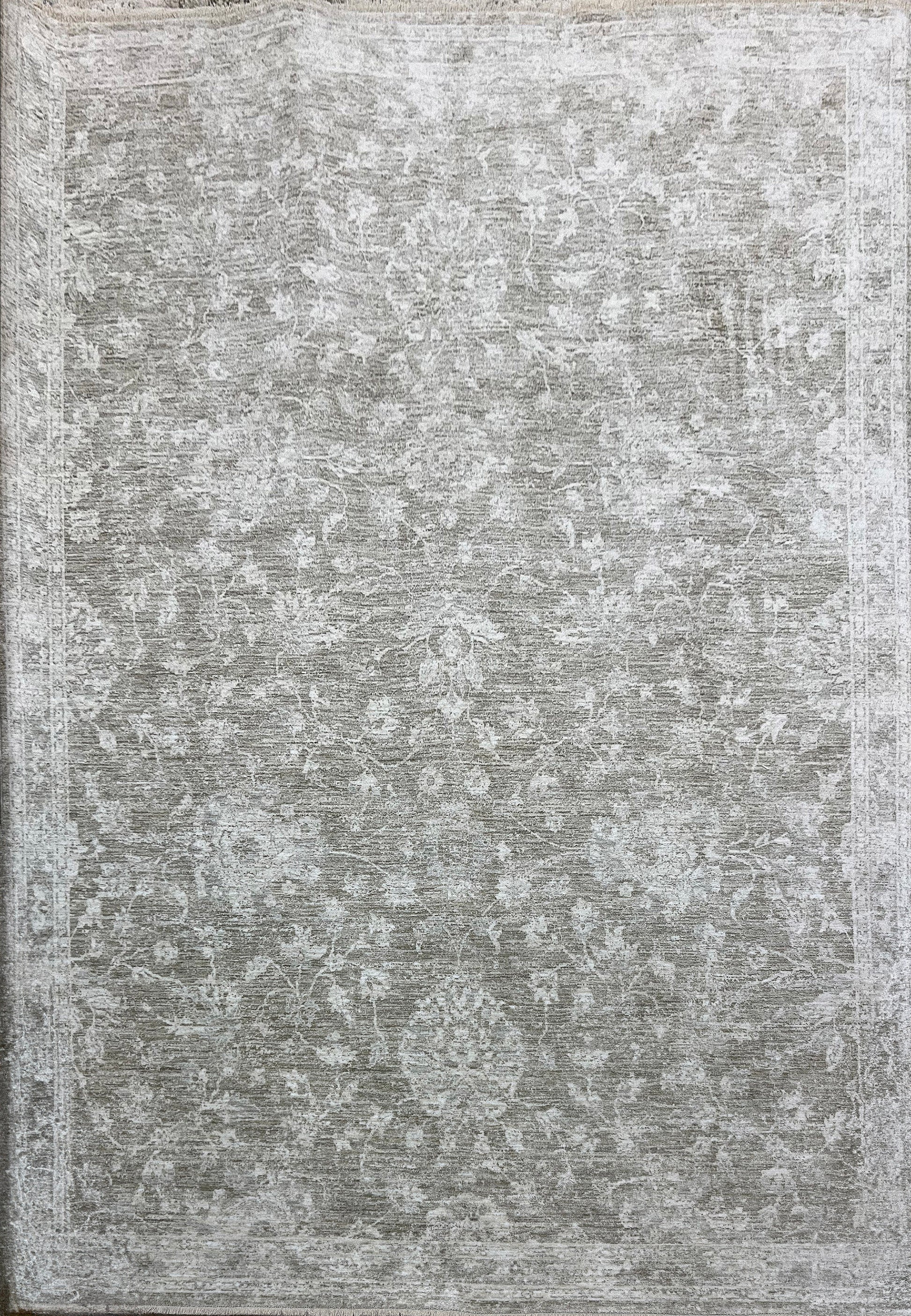 Milano Transitional Light Grey/Beige/Ivory Floral Medium Pile Rug