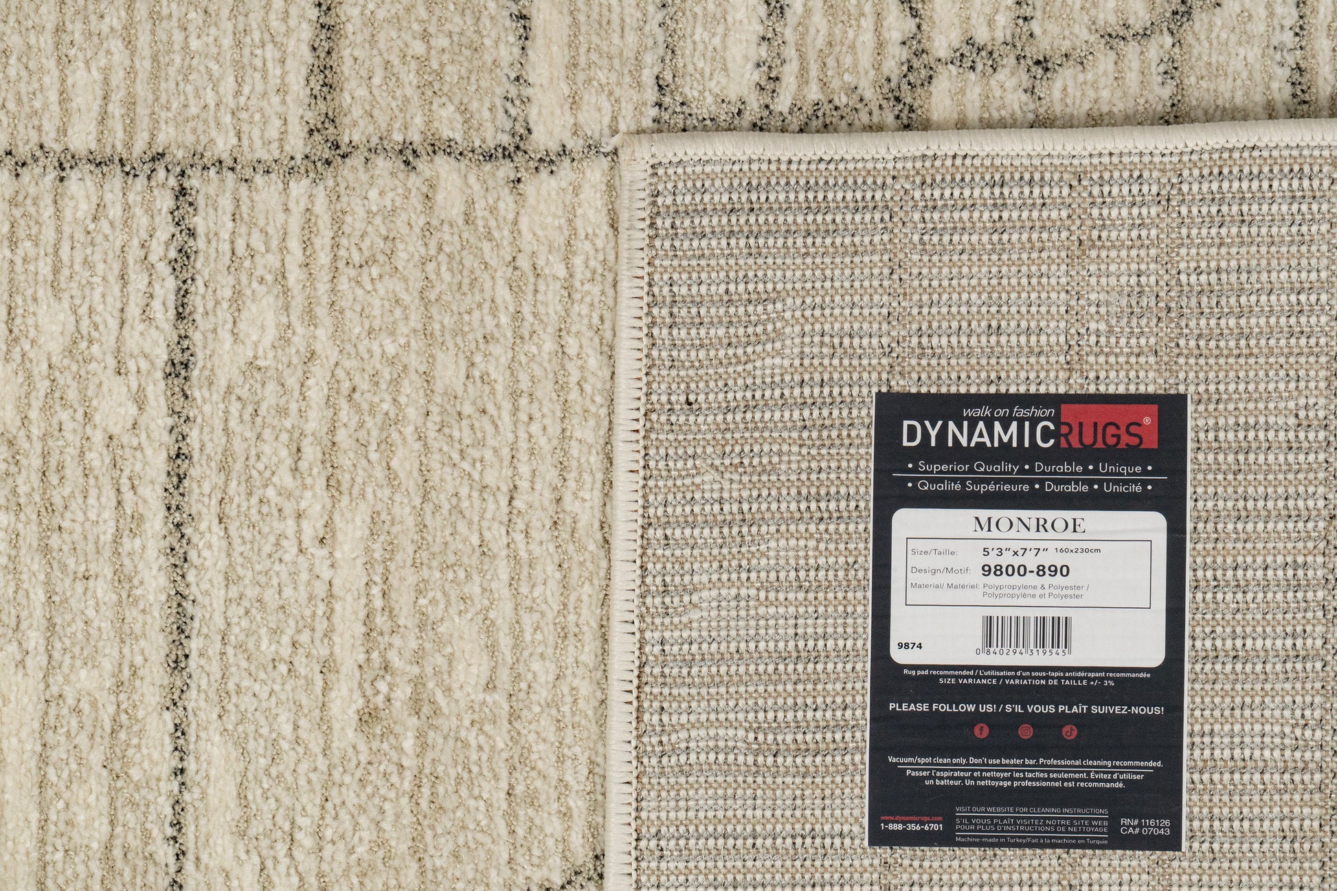 Monroe Modern Beige/Grey Geometric Medium Pile Rug