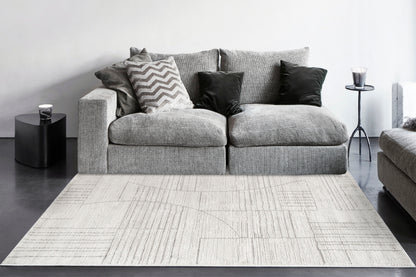 Monroe Modern Beige/Grey Geometric Medium Pile Rug