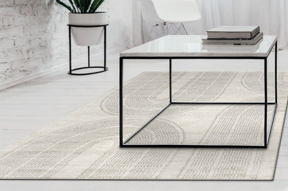 Monroe Modern Beige/Grey Geometric Medium Pile Rug