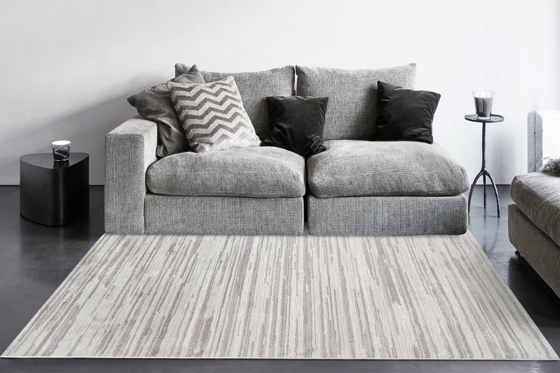 Monroe Modern Beige/Grey/Multi Abstract Medium Pile Rug