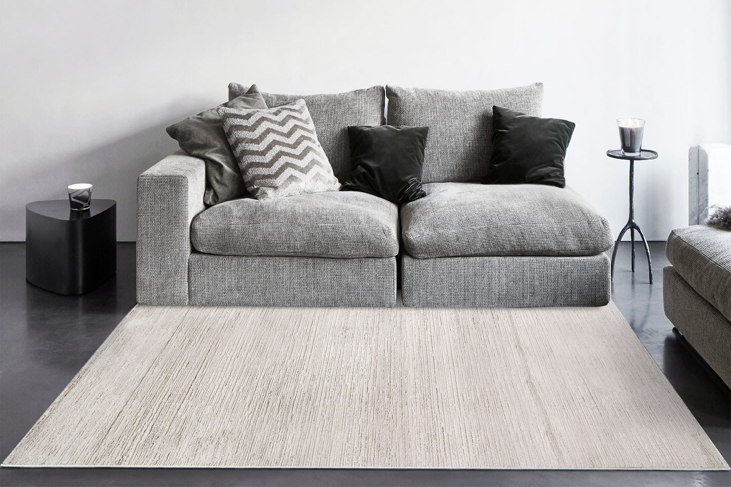 Monroe Modern Beige/Grey Abstract Medium Pile Rug