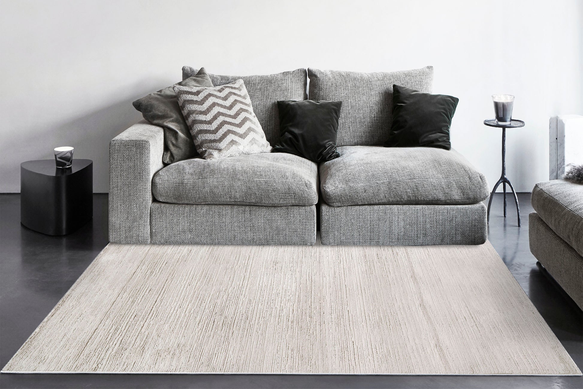 Monroe Modern Beige/Grey Abstract Medium Pile Rug