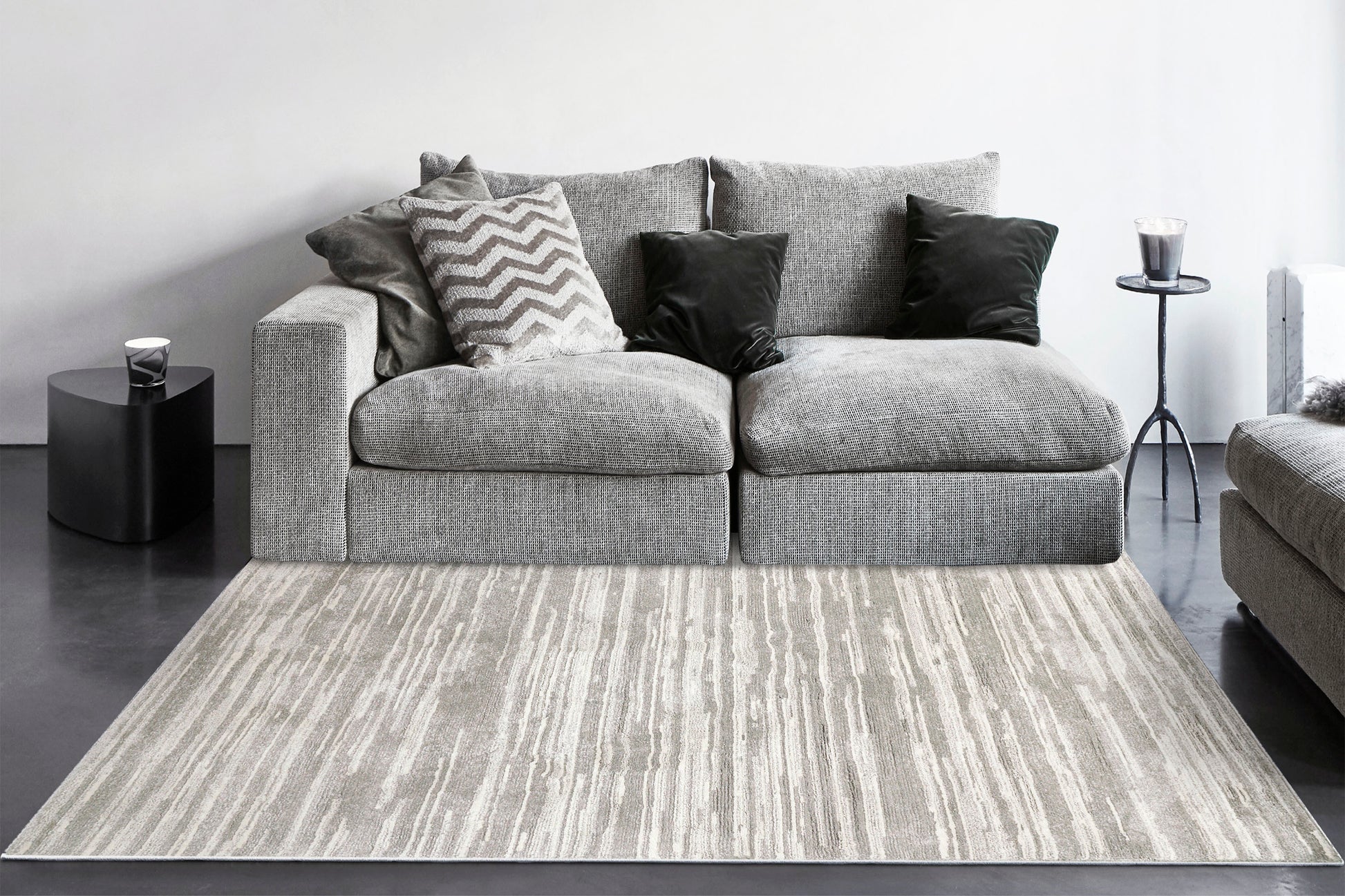 Monroe Modern Grey/Beige Abstract Medium Pile Rug