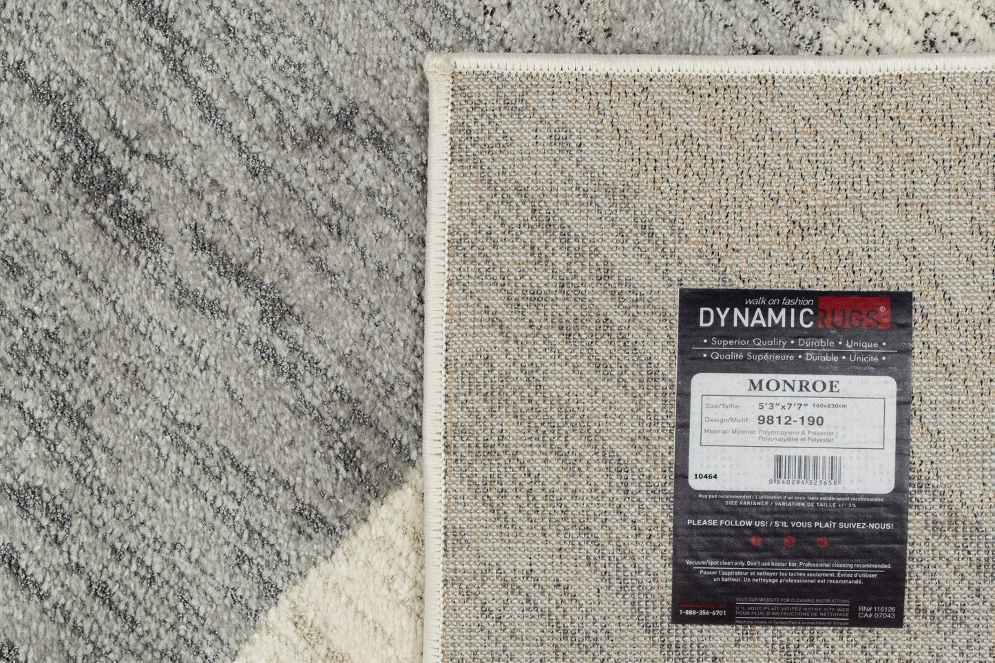 Monroe Modern Ivory/Grey Geometric Medium Pile Rug