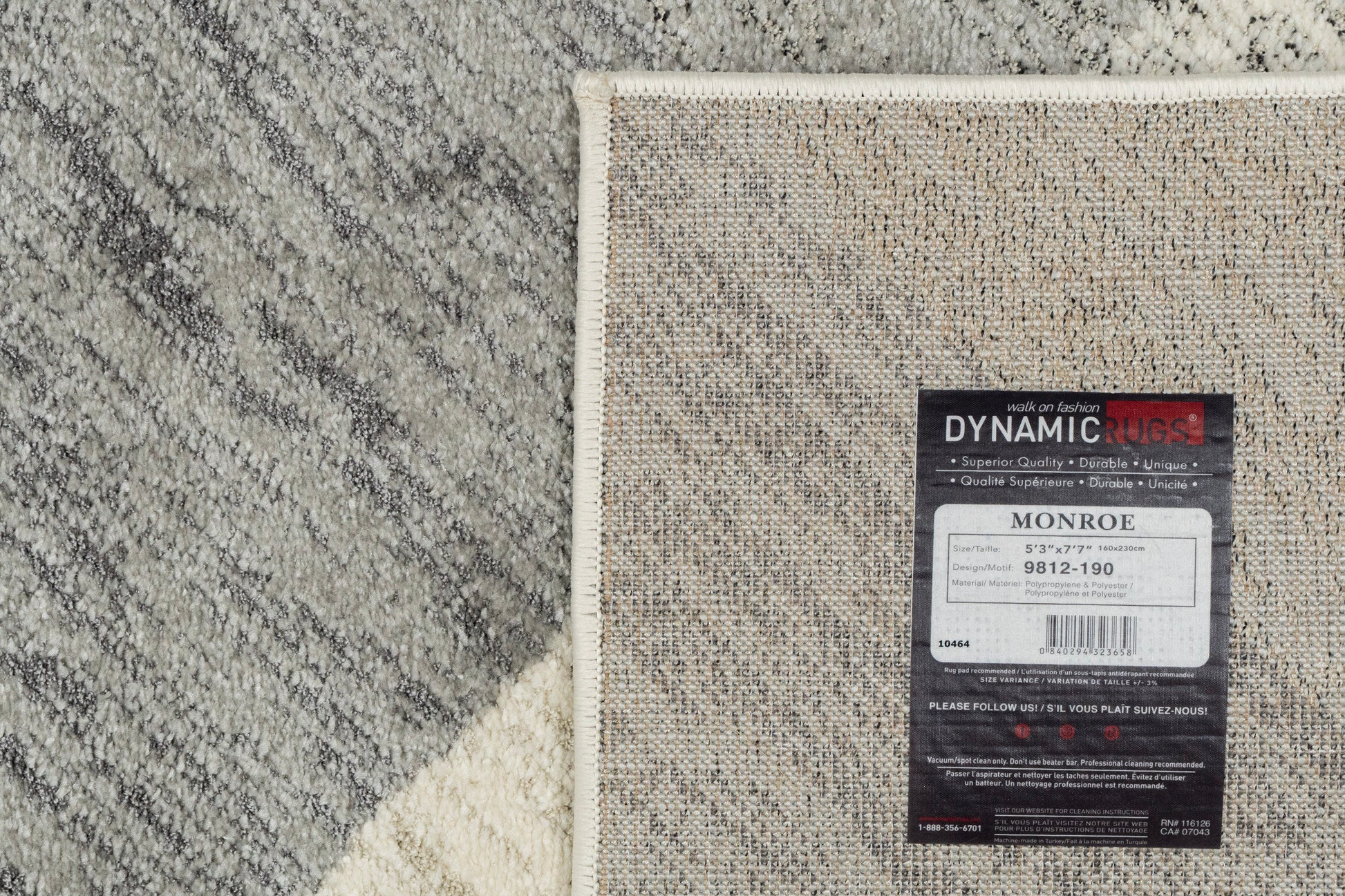 Monroe Modern Ivory/Grey Geometric Medium Pile Rug