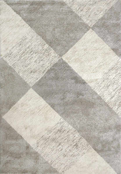 Monroe Modern Ivory/Grey Geometric Medium Pile Rug