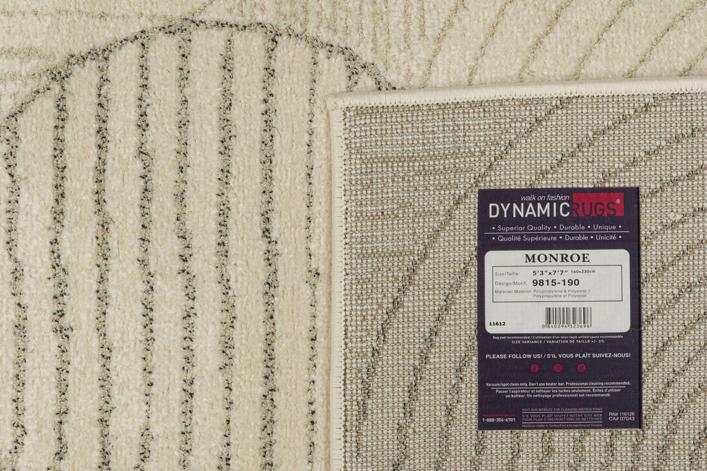 Monroe Modern Ivory/Grey Geometric Medium Pile Rug