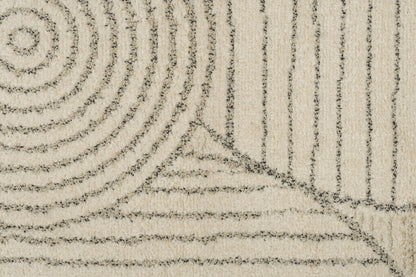 Monroe Modern Ivory/Grey Geometric Medium Pile Rug