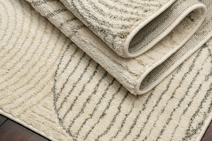 Monroe Modern Ivory/Grey Geometric Medium Pile Rug