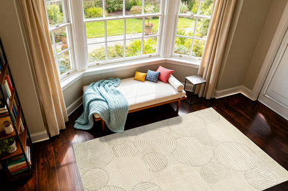 Monroe Modern Ivory/Grey Geometric Medium Pile Rug