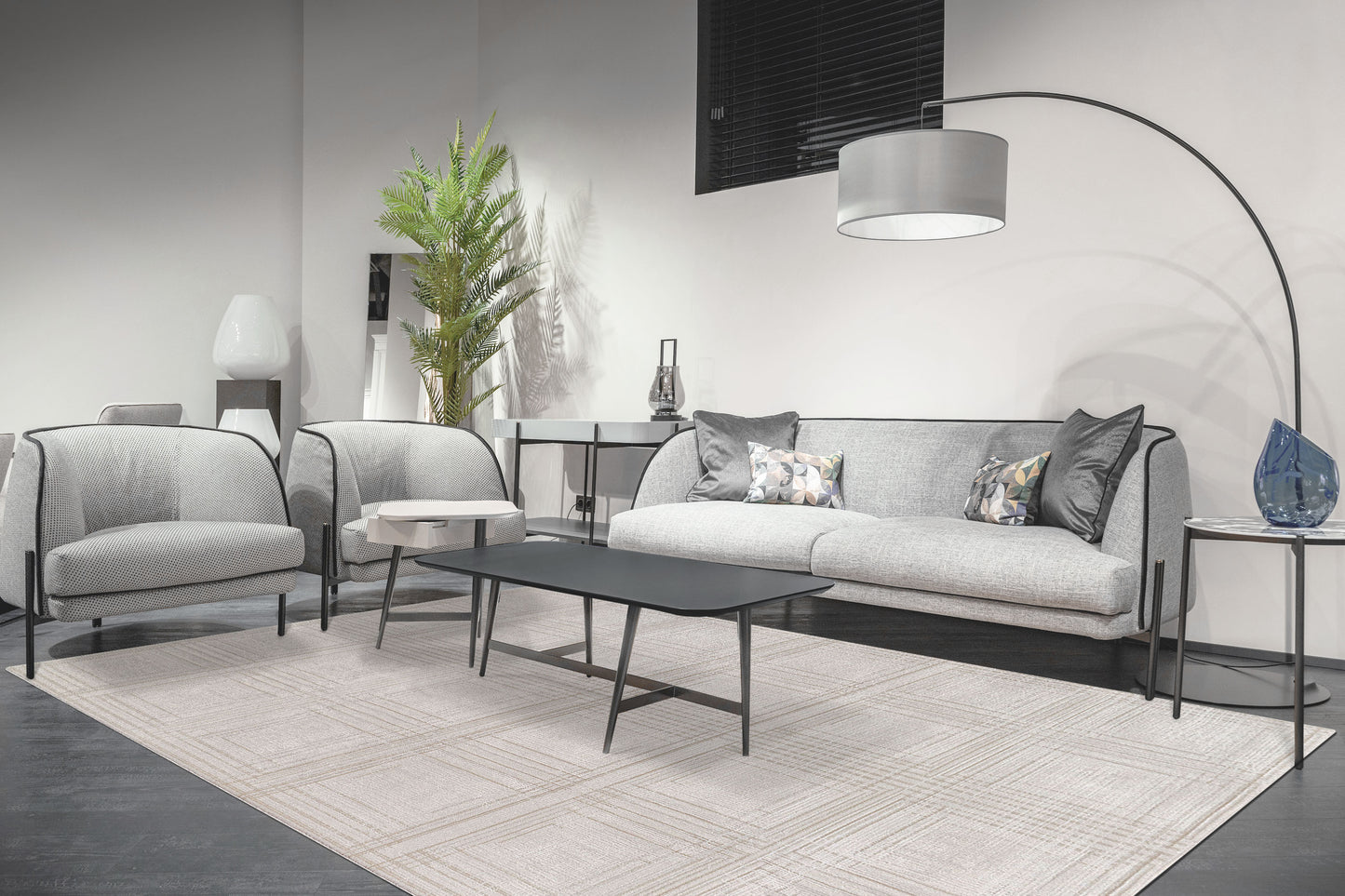Montrose Modern Cream/Beige Geometric Medium Pile Rug