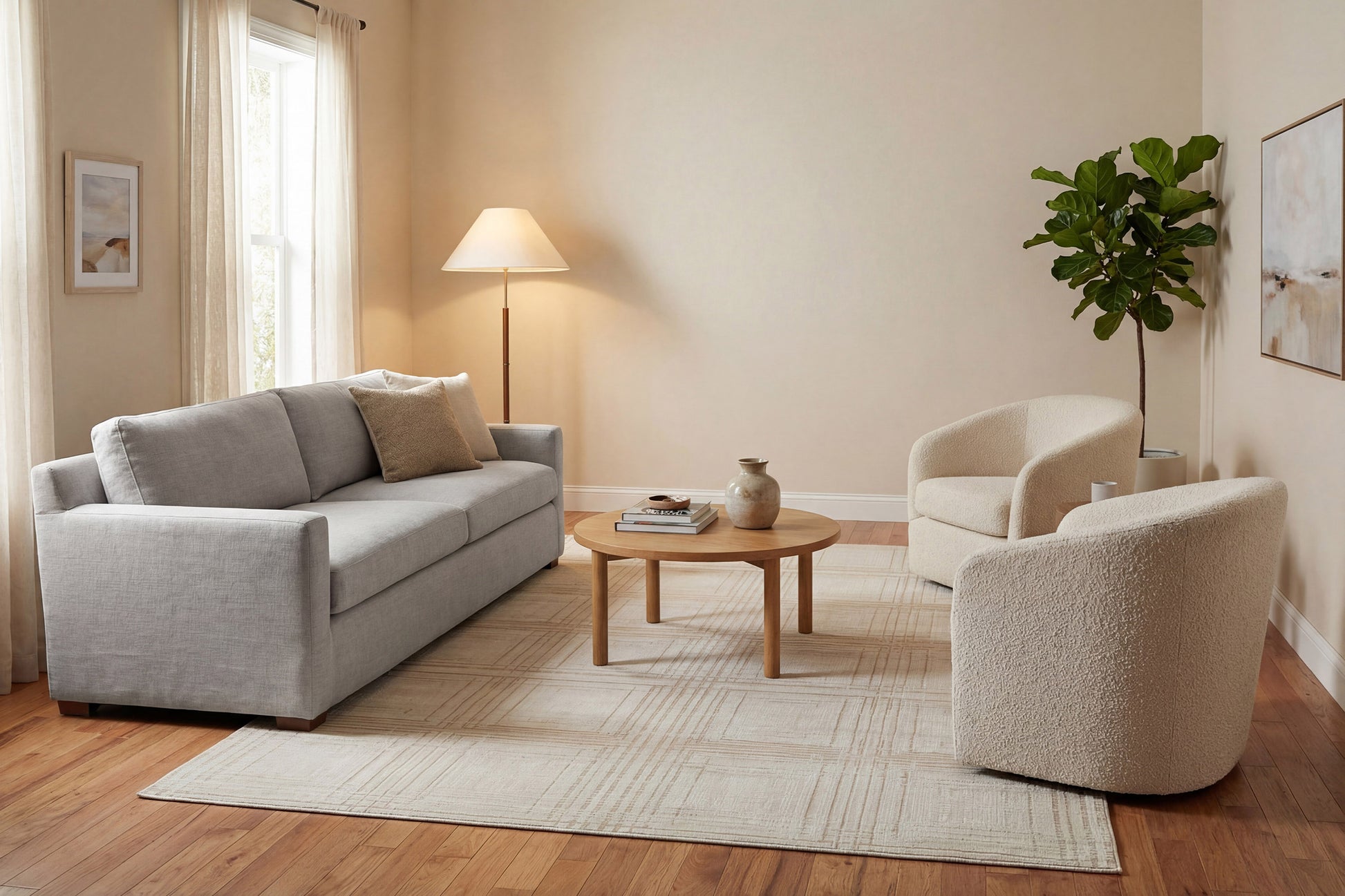 Montrose Modern Cream/Beige Geometric Medium Pile Rug