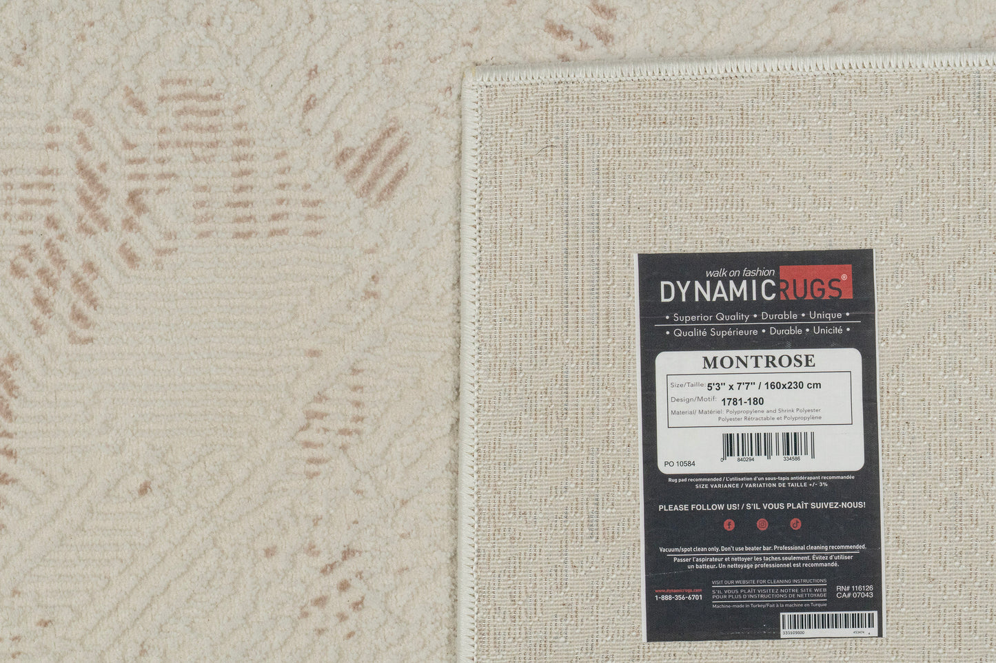 Montrose Modern Cream/Beige Abstract Medium Pile Rug
