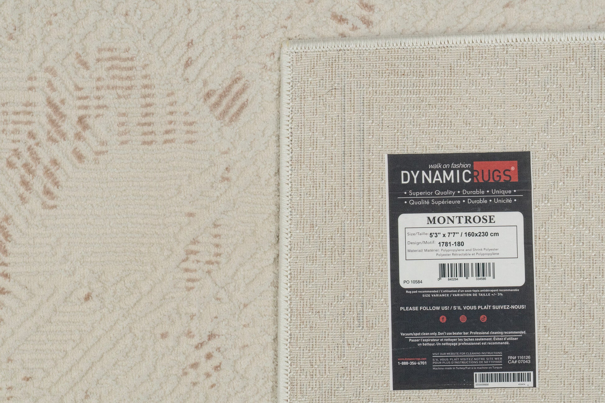 Montrose Modern Cream/Beige Abstract Medium Pile Rug