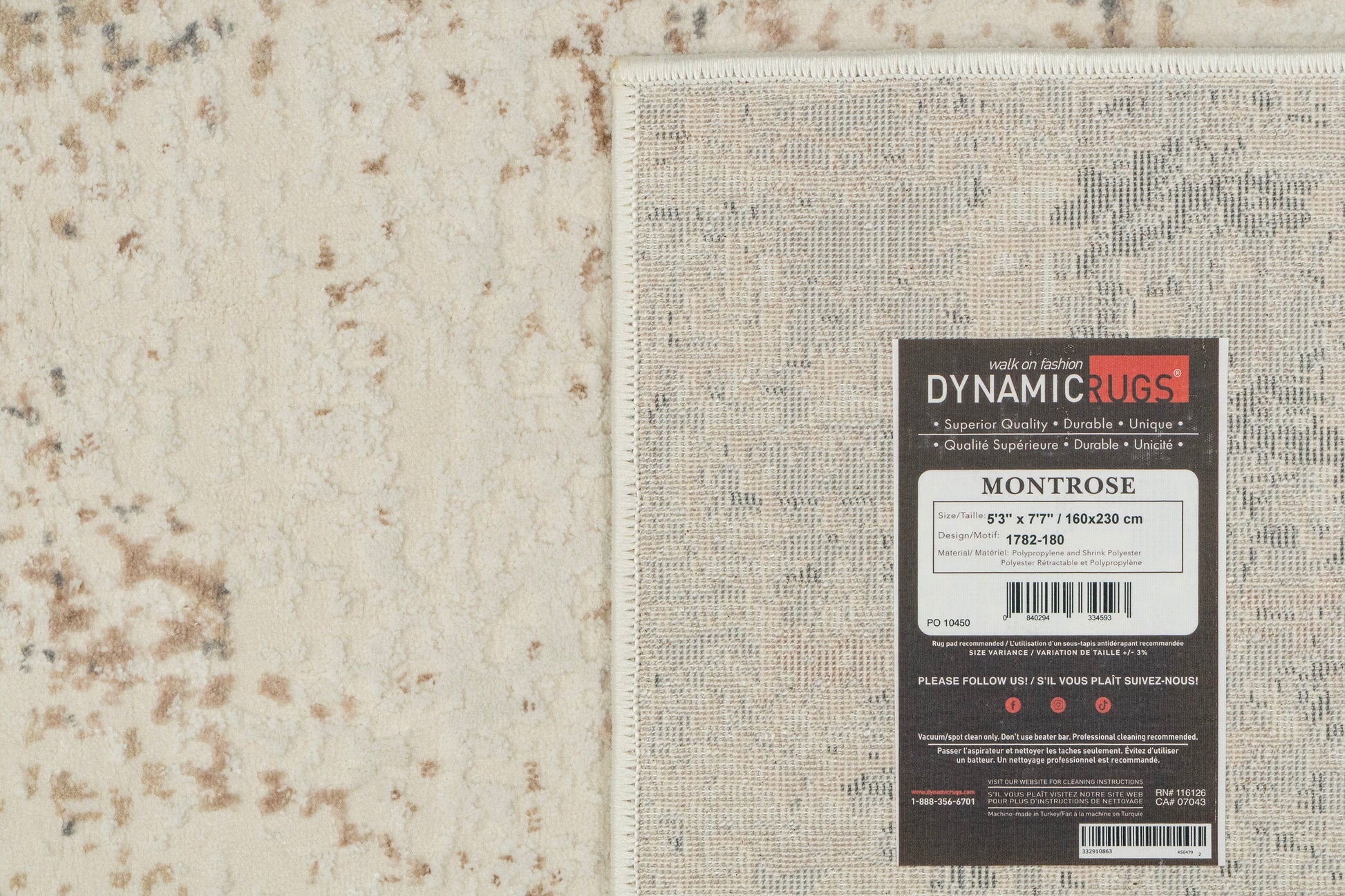 Montrose Modern Cream/Beige Abstract Medium Pile Rug