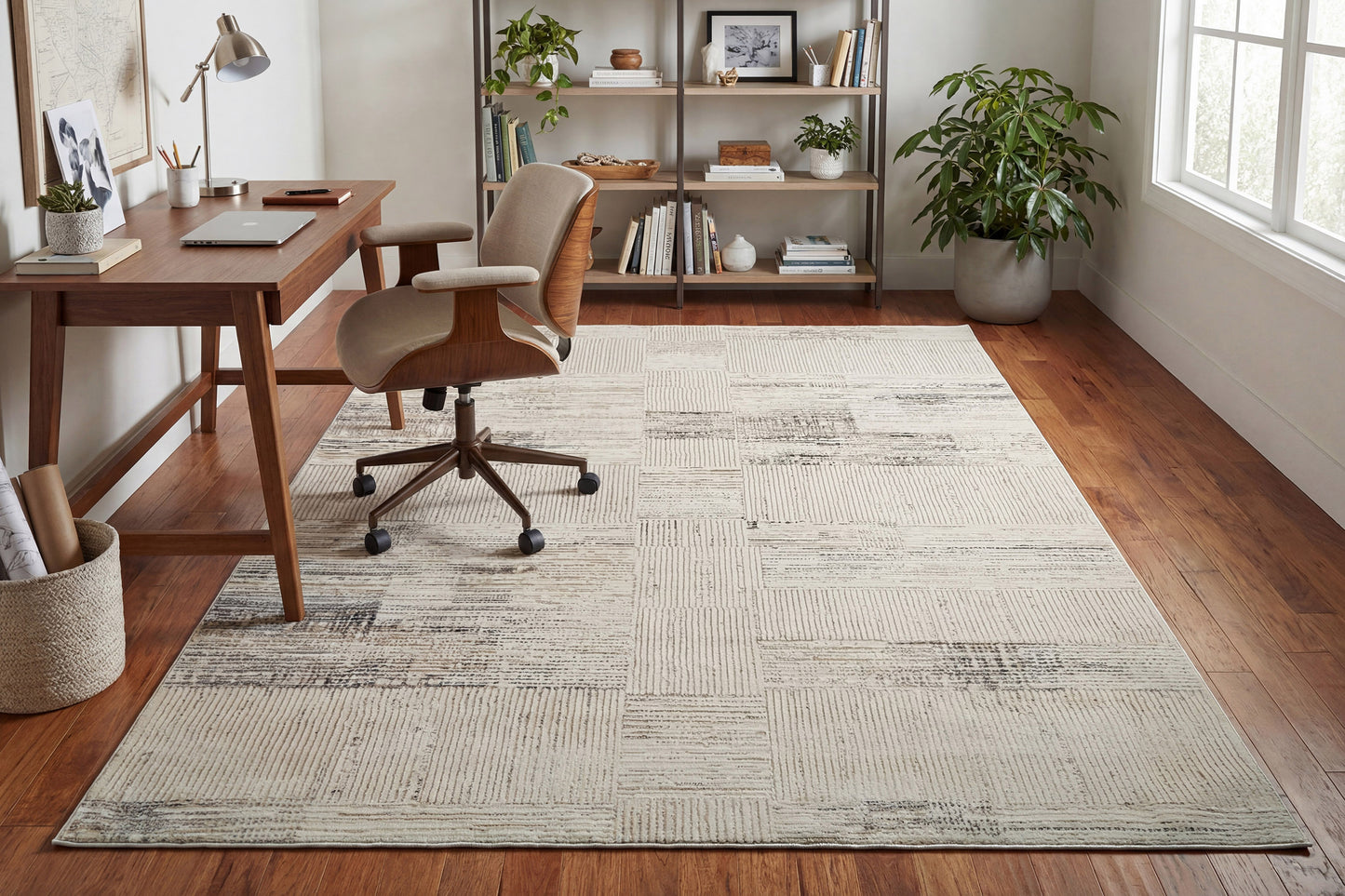 Montrose Modern Cream/Beige/Grey Geometric Medium Pile Rug