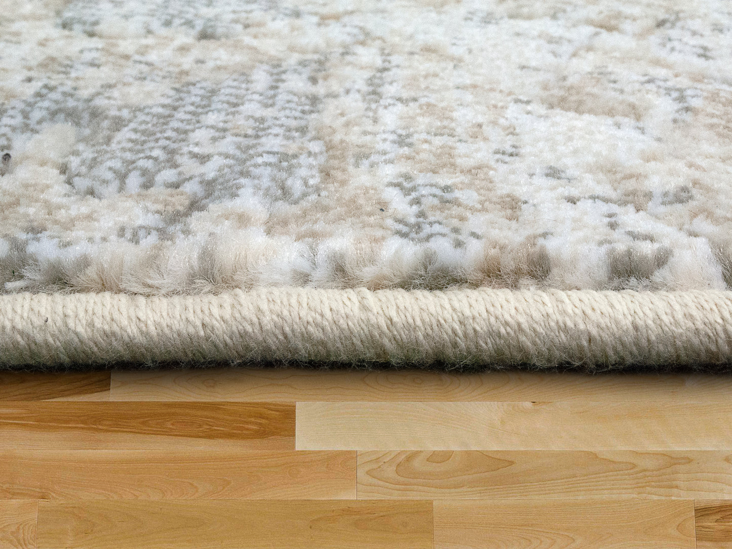 Mysterio Contemporary Ivory Abstract High Pile Rug