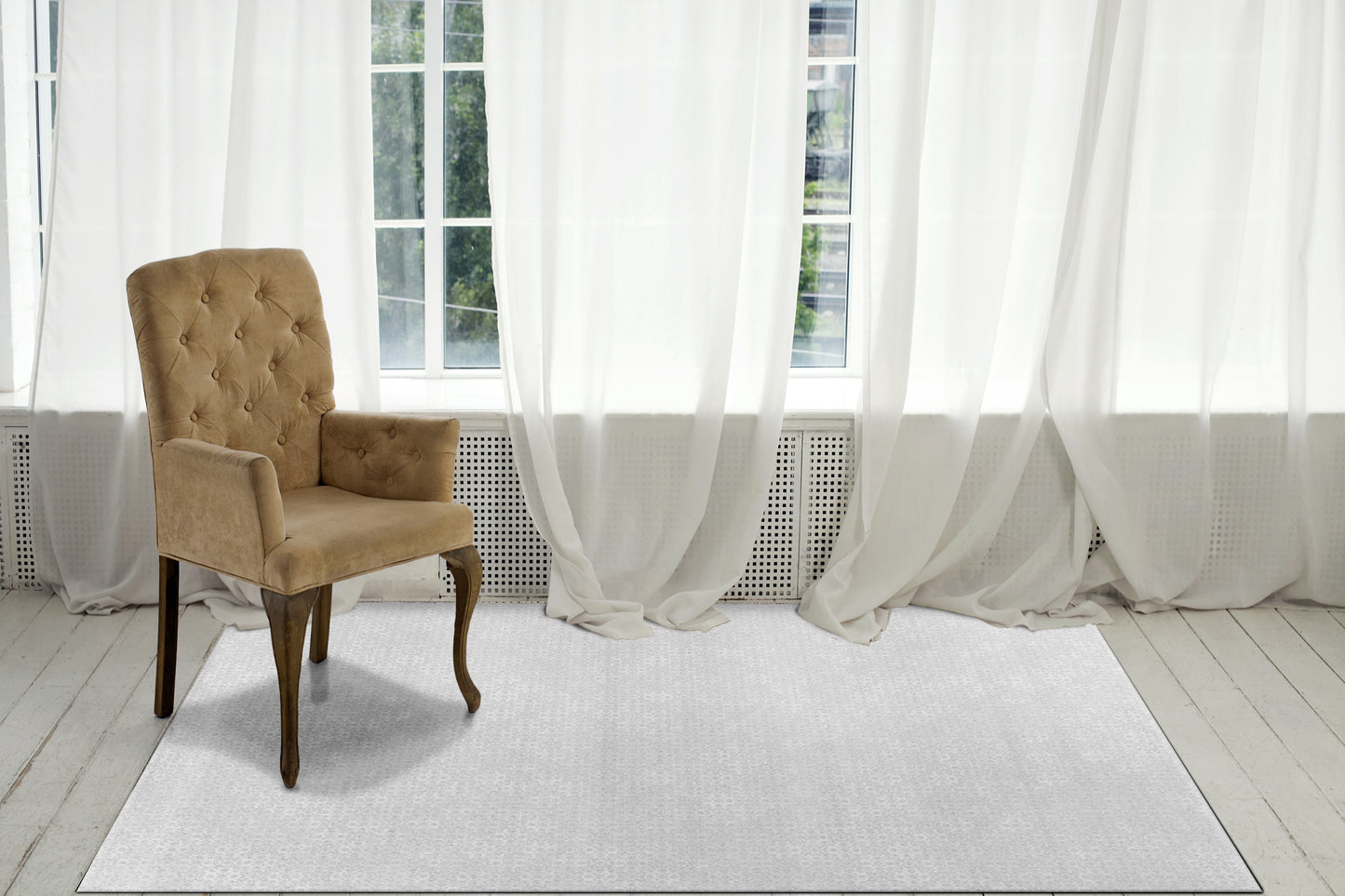 Mysterio Contemporary Beige/Cream Geometric High Pile Rug