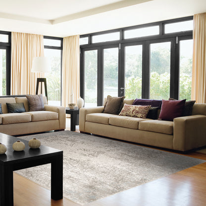 Mysterio Contemporary Beige/Grey/Taupe Abstract High Pile Rug